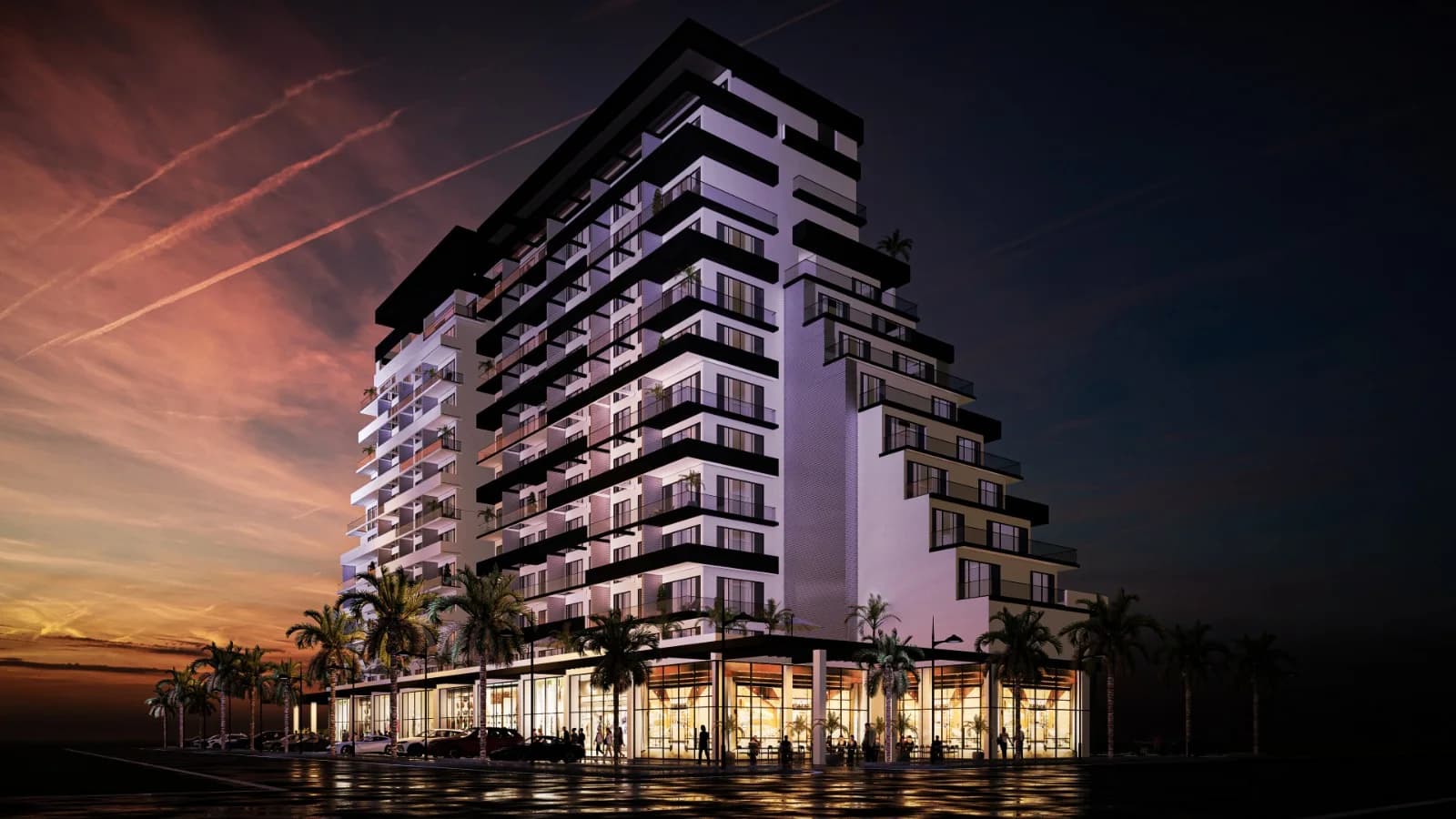 The completed architectural landmark Sky Sakarya by Döveç Group, towering over the Famagusta city center with its modern and sleek design.