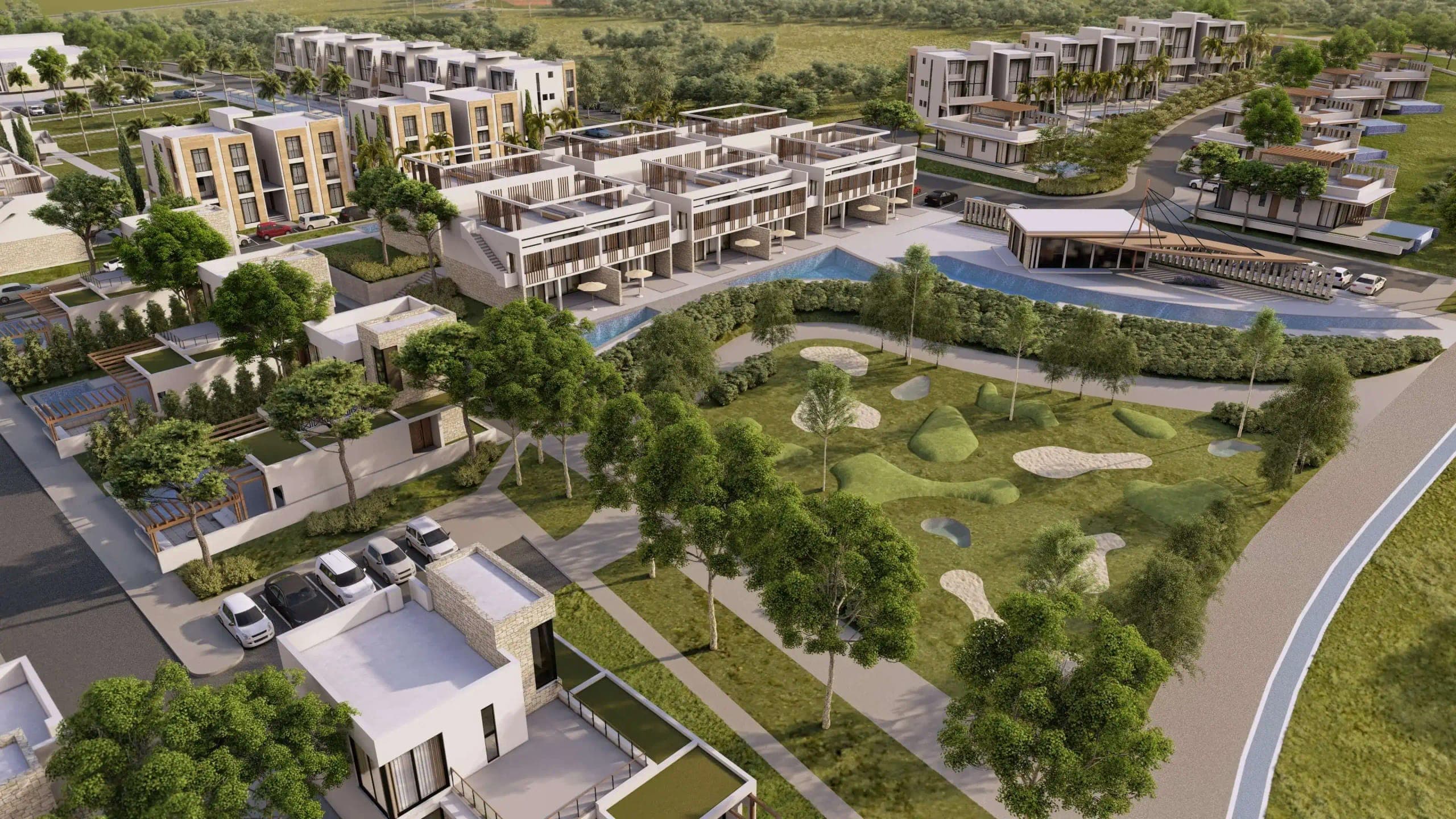 Modern architecture at La Casalia, a Döveç Group development in Tatlısu, North Cyprus